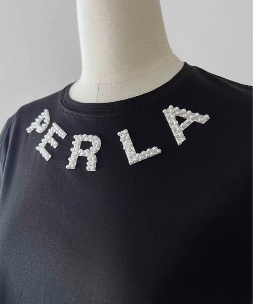 「PICCIN PERLA」 半袖カットソー M ブラック レディース
