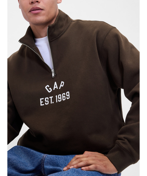 GAP スエット Relaxed Gap Logo Quarter-Zip Sweatshirt | Gap Factory
