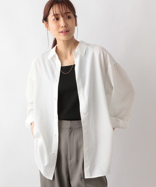 「GLOBAL WORK」 長袖シャツ L オレンジ レディース