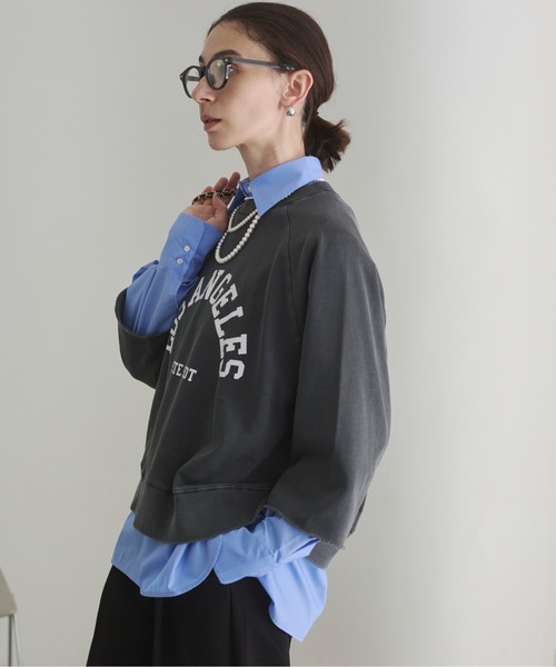 ANGIE トレーナー スウェット カレッジロゴ カットオフ スウェット