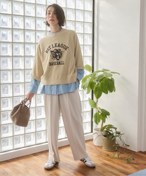 ANGIE トレーナー スウェット カレッジロゴ カットオフ スウェット