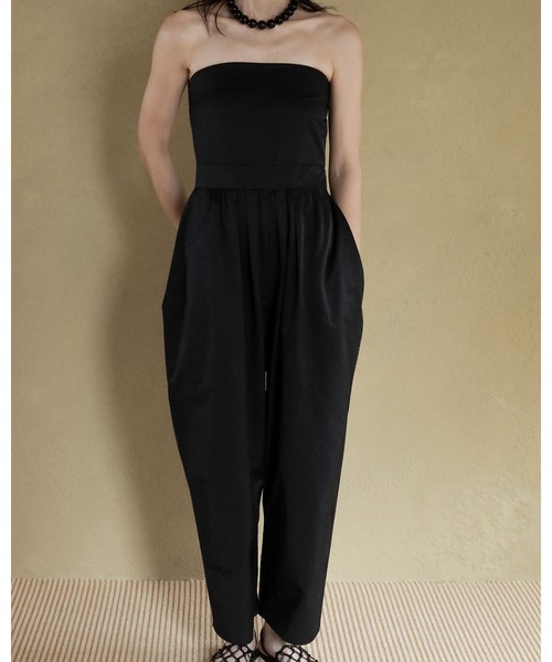 サロペット・オーバーオール・オールインワン anuke Collarless Stripe Combinaison anuke サロペット オーバーオール Wide Bare Combinaison
