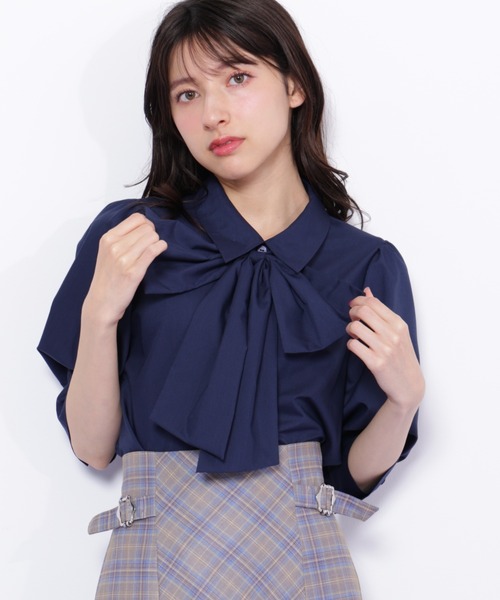 ブラウス シャツ リボンボウタイブラウス レディース