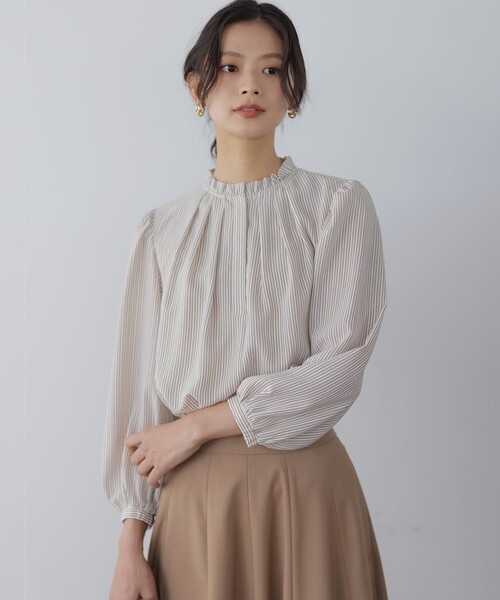 組曲（KUMIKYOKU） ブラウス シャツ ライトデシンフリル襟 ブラウス