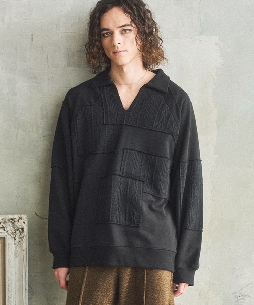 パッチワークファートレーナー Casper John（キャスパージョン） トレーナー スウェット Patchwork