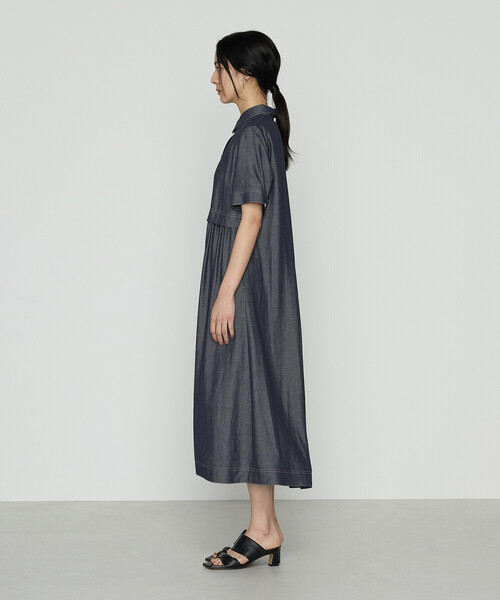 ギャバジン K．T（Gabardine K．T）/オトナシャンブレー 切替アシメワンピース Gabardine K.T（ギャバジンK.T） ワンピース オトナシャンブレー 切替