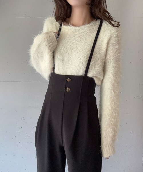 LAUIR（ラウアー） サロペット オーバーオール ハイウエストワイド