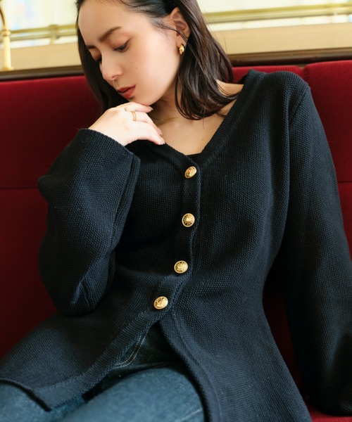 anuans カーディガン/アウター anuans（アニュアンス） ニットカーディガン FREE ベージュ レディース