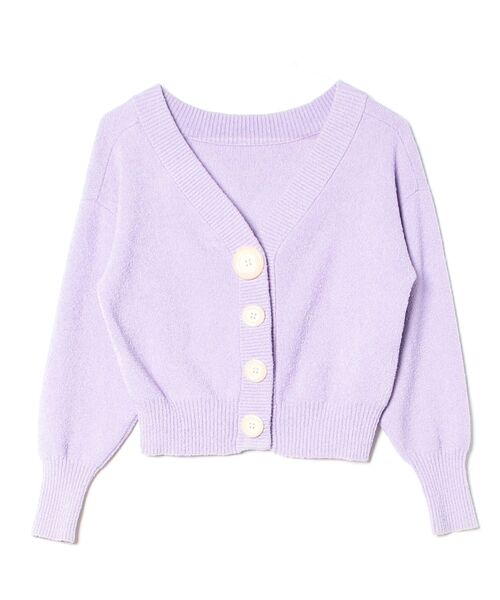 LILY BROWN（リリーブラウン） ニットカーディガン FREE パープル