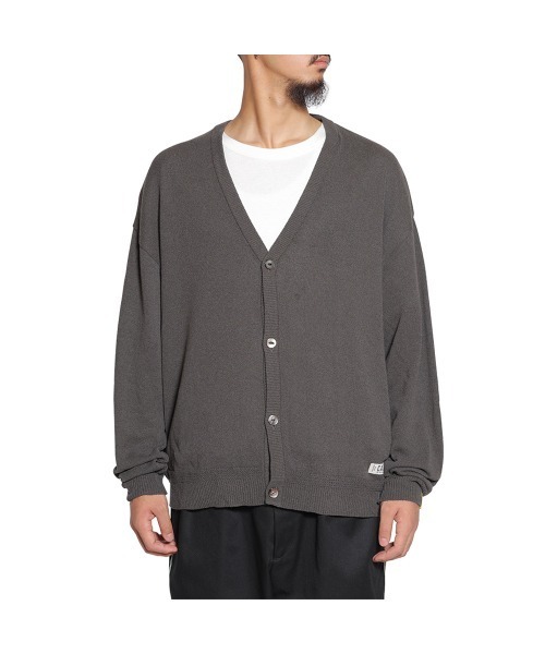 CALEE（キャリー） ニットカーディガン LARGE チャコールグレー メンズ