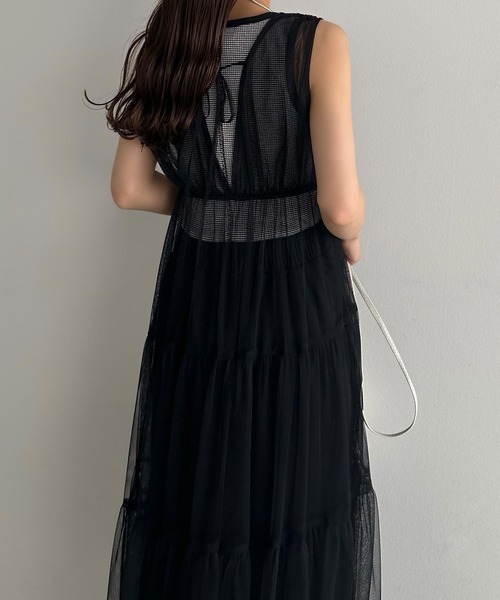 「callautia」 ノースリーブワンピース MEDIUM アイボリー レディース_画像2