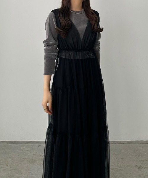 「callautia」 ノースリーブワンピース MEDIUM アイボリー レディース_画像3