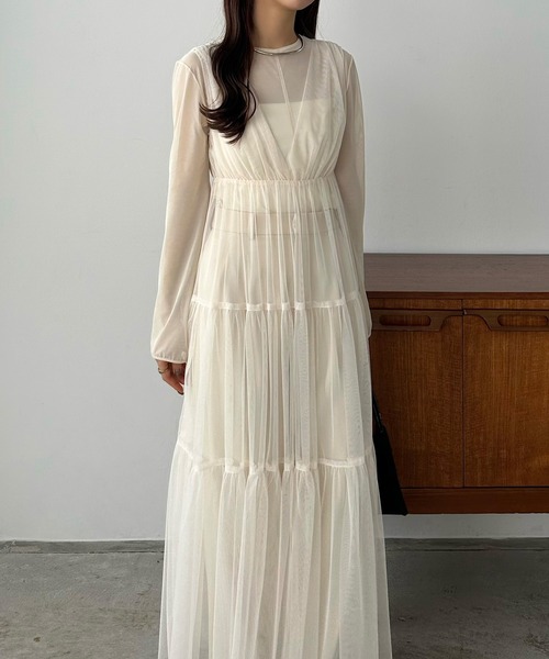 「callautia」 ノースリーブワンピース MEDIUM アイボリー レディース_画像9