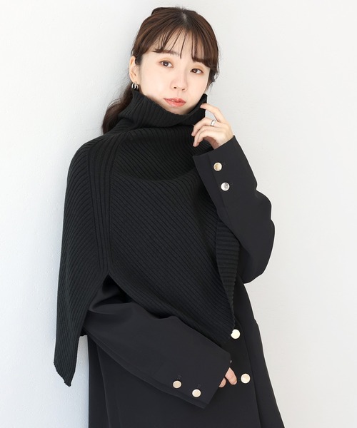 Aletta vita ネックウォーマー スヌード アンチピリングリブ編みケープ