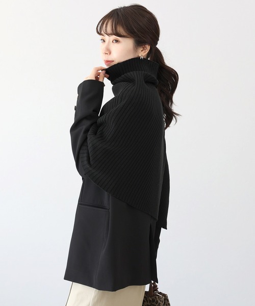 Aletta vita ネックウォーマー スヌード アンチピリングリブ編みケープ