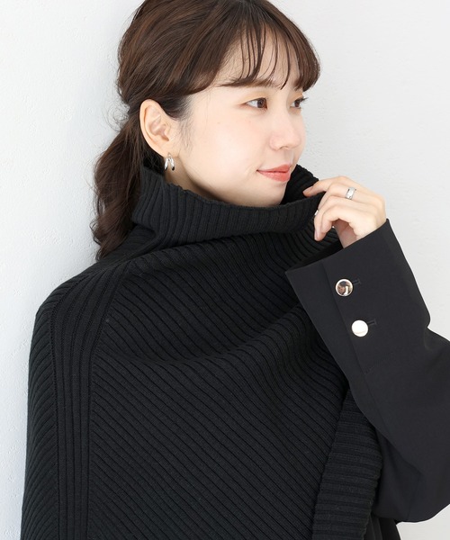 Aletta vita ネックウォーマー スヌード アンチピリングリブ編みケープ