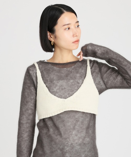 「PROTAGONISTA」 キャミソールニット フリー チャコール レディース_画像2