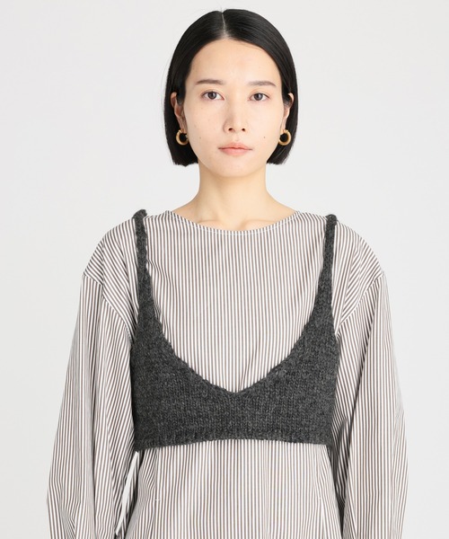 「PROTAGONISTA」 キャミソールニット フリー チャコール レディース_画像6