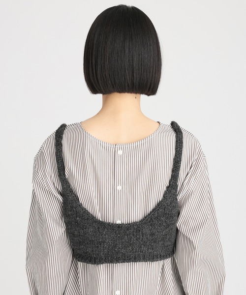 「PROTAGONISTA」 キャミソールニット フリー チャコール レディース_画像8