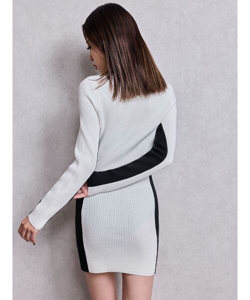 GYDAワンピース GYDA（ジェイダ） ワンピース BICOLOR WIDE LINEハーフZIPニット