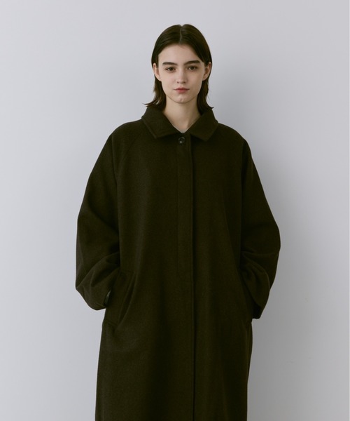 「flaner」 ステンカラーコート LARGE ダークブラウン レディース_画像5