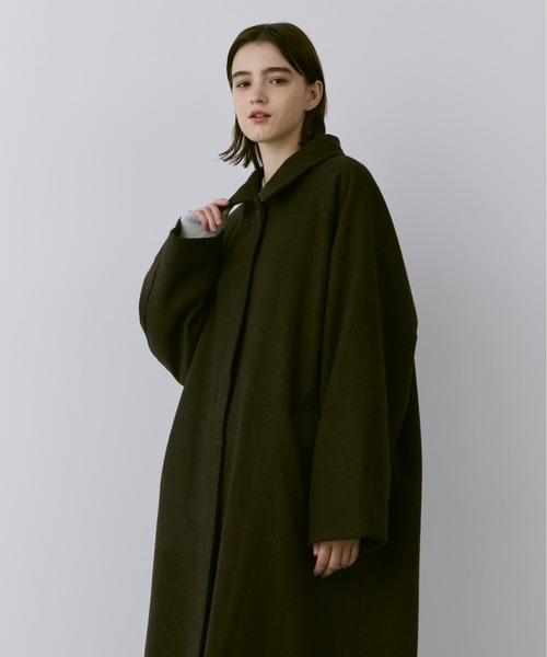 「flaner」 ステンカラーコート LARGE ダークブラウン レディース_画像6