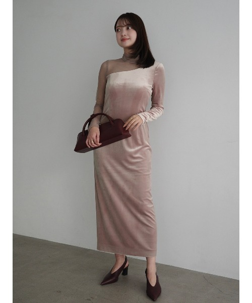 anuans（アニュアンス） ワンピース シアーコンビタイトワンピース