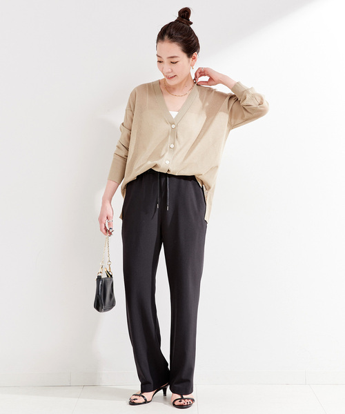 「B.C STOCK」 「Simplicite」イージーパンツ FREE ブラック レディース_画像2