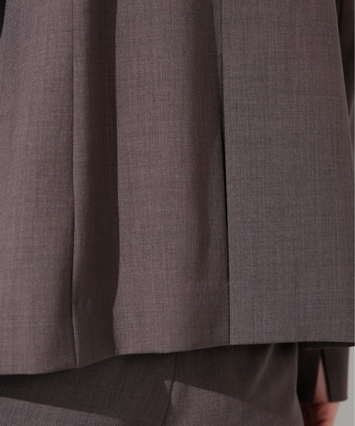 「NATURAL BEAUTY BASIC」 ノーカラージャケット SMALL チャコールグレー レディース_画像5