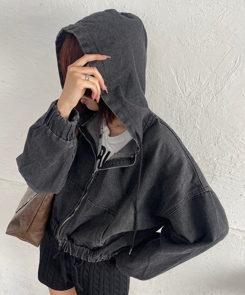 ロジャーアンドロウ　デニムフード付きブルゾン Roger&Raw（ロジャーアンドロウ） デニムジャケット gジャン フード