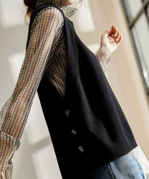 「Miniministore」 ニットベスト X-LARGE ブルー レディース_画像3