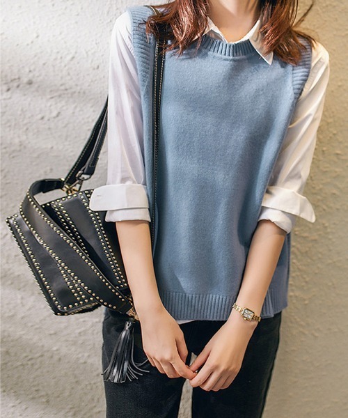 「Miniministore」 ニットベスト X-LARGE ブルー レディース_画像9