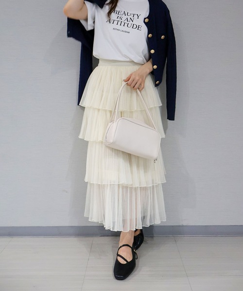 SpRay（スプレイ） ロング スカート チュールティアードロングスカート