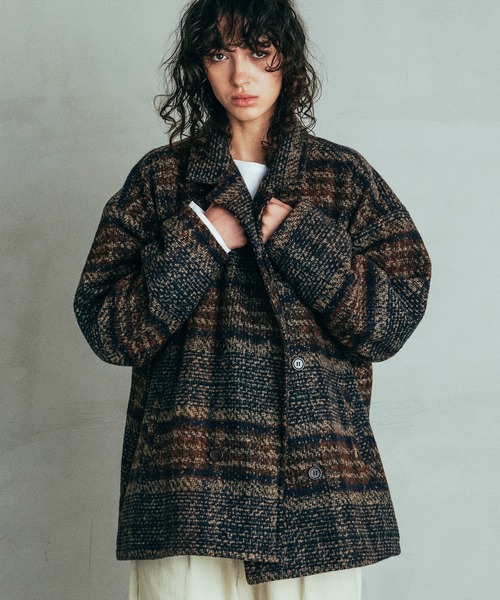 「Revo.」 ピーコート 1 ブラウン メンズ_画像8