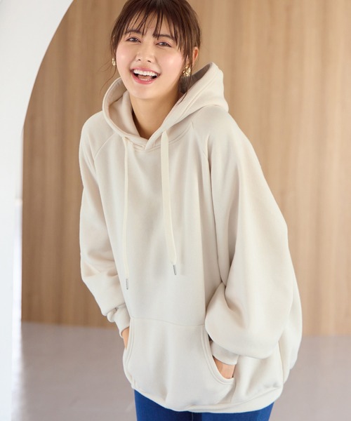 「alotta」 プルオーバーパーカー LL スモークピンク レディース_画像2