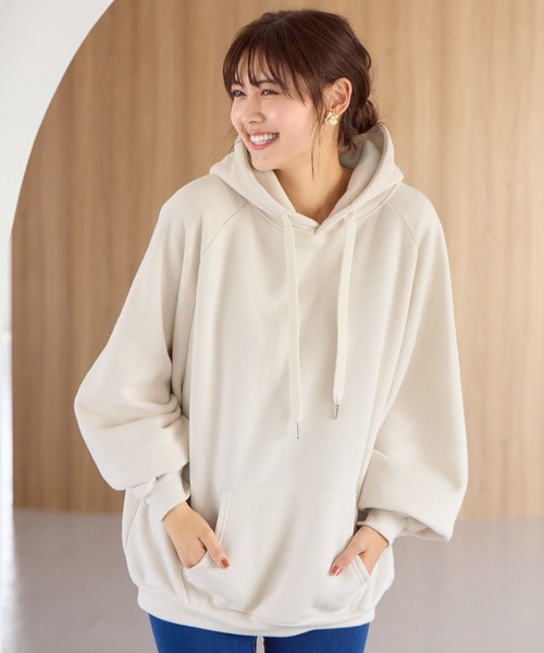 「alotta」 プルオーバーパーカー LL スモークピンク レディース_画像3