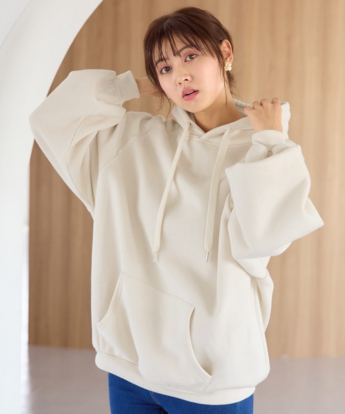 「alotta」 プルオーバーパーカー LL スモークピンク レディース_画像4