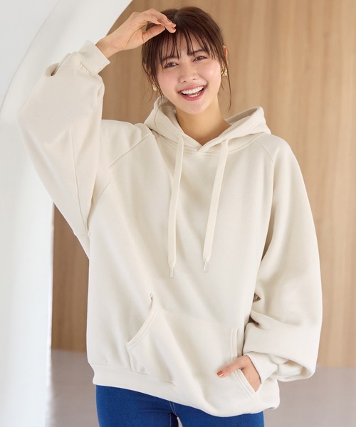 「alotta」 プルオーバーパーカー LL スモークピンク レディース_画像5