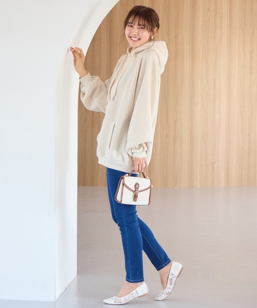 「alotta」 プルオーバーパーカー LL スモークピンク レディース_画像7