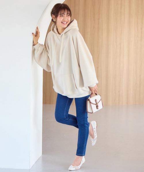 「alotta」 プルオーバーパーカー LL スモークピンク レディース_画像8