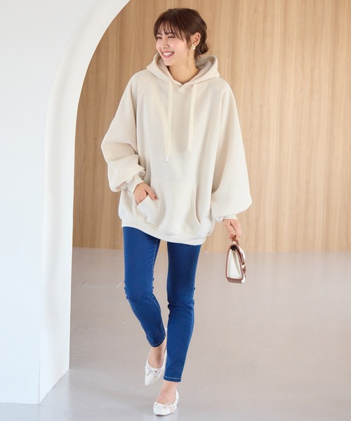 「alotta」 プルオーバーパーカー LL スモークピンク レディース_画像9