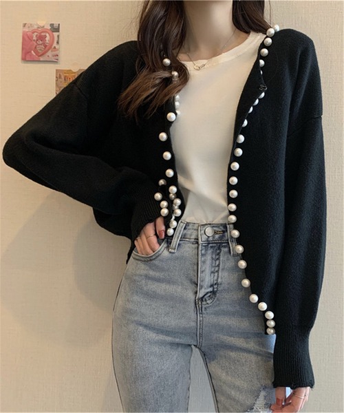 「MAISON DE THERESE」 ニットカーディガン FREE ブラック レディース_画像6