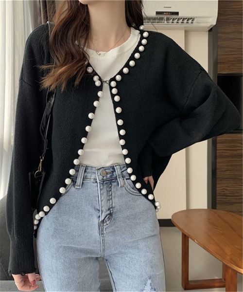 「MAISON DE THERESE」 ニットカーディガン FREE ブラック レディース_画像7