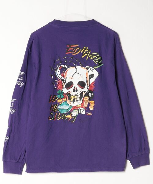 「Ed Hardy」 長袖Tシャツ M パープル メンズ_画像2