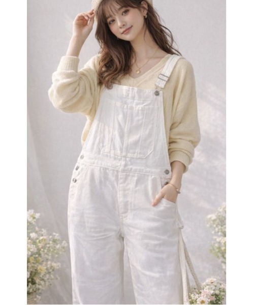 Sakka サロペット オーバーオール ホワイトオーバーオール レディース