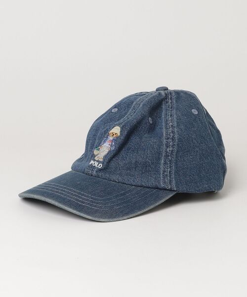 美品 Polo Ralph Laurenラルフローレン ポロベア デニムキャップ Polo Ralph Lauren(ラルフローレン):ポロベア デニム キャップ