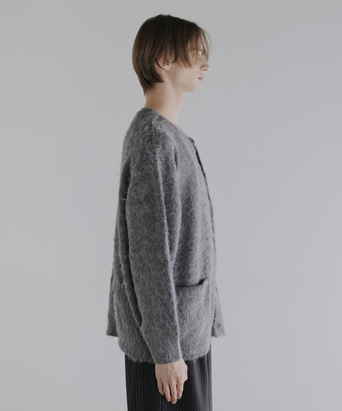 「SOCCE」 ニットカーディガン M チャコール メンズ_画像3