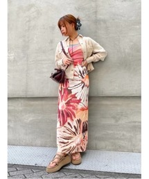 Desigual デジグアル チュール重ね フラワー ノースリーブワンピース Desigual（デシグアル） ワンピース 夏 フラワー×リブキャミドレス重ね