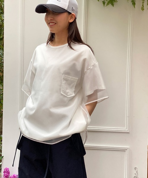 「AVIE」 半袖Tシャツ 38 オフホワイト レディース_画像3
