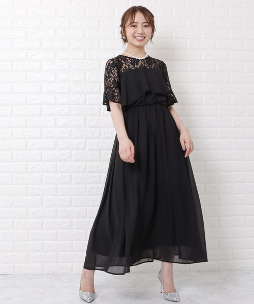 「Lace Ladies」 半袖ワンピース L グリーン レディース_画像2